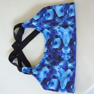 M. DYI floral crisscross sports bra